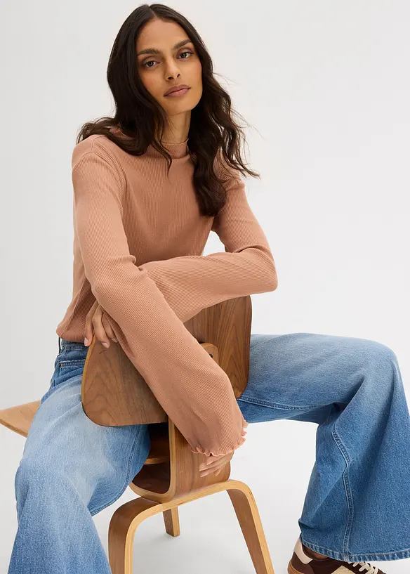 T-shirt côtelé 100% coton, bonprix