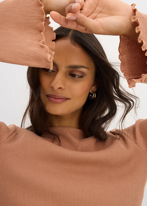 T-shirt côtelé 100% coton, bonprix