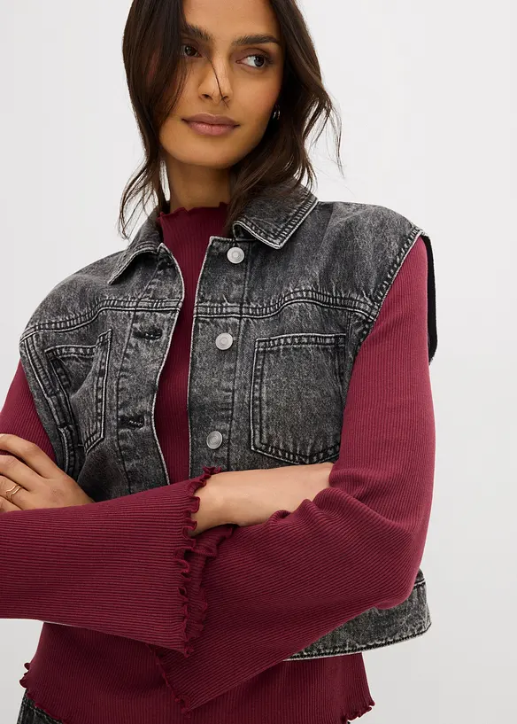 T-shirt côtelé 100% coton, bonprix