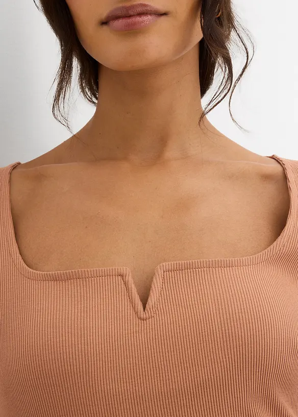 T-shirt côtelé 100% coton, bonprix