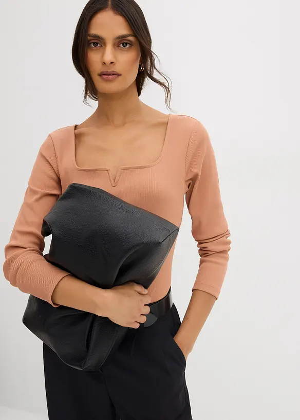 T-shirt côtelé 100% coton, bonprix