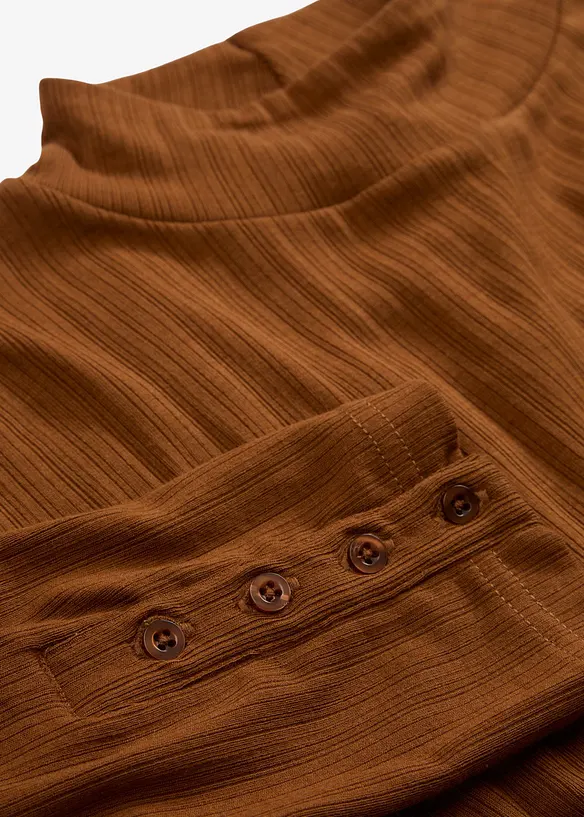 T-shirt manches longues côtelé, bonprix