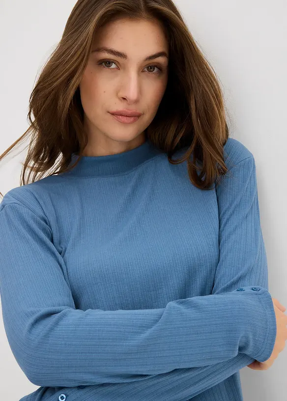 T-shirt manches longues côtelé, bonprix