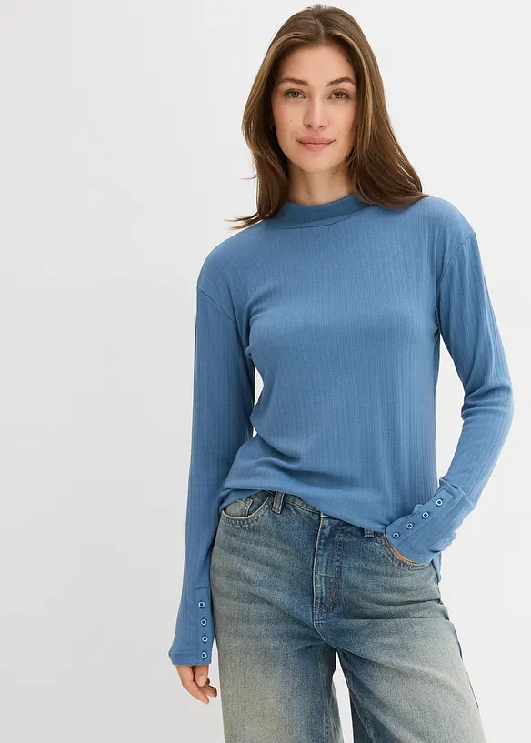 T-shirt manches longues côtelé, bonprix