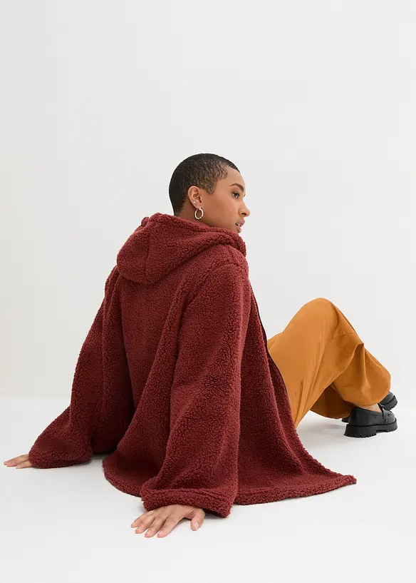 Veste en sherpa coupe trap&egrave;ze avec fentes lat&eacute;rales, bonprix