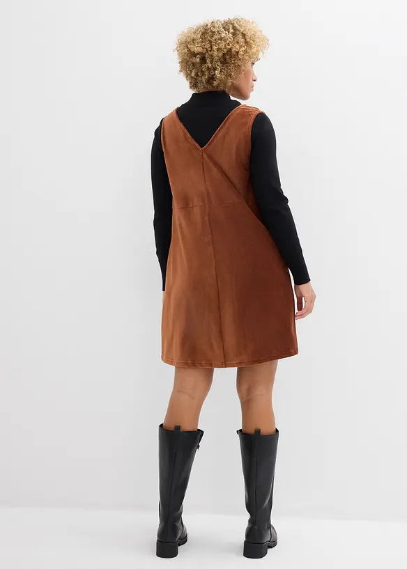 Robe chasuble en jersey velours côtelé, bonprix