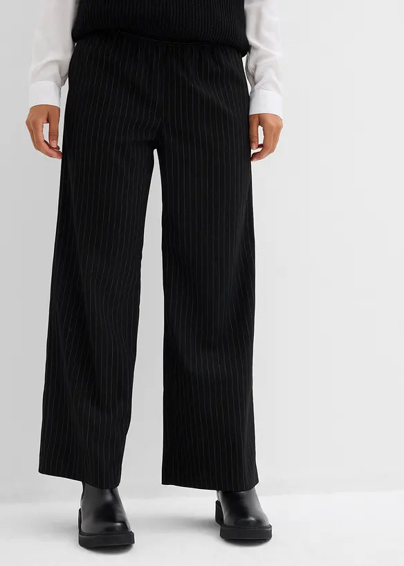 Pantalon palazzo aspect laine, bonprix