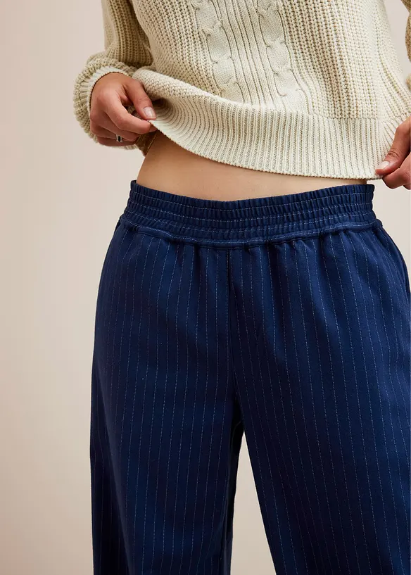 Pantalon palazzo aspect laine, bonprix