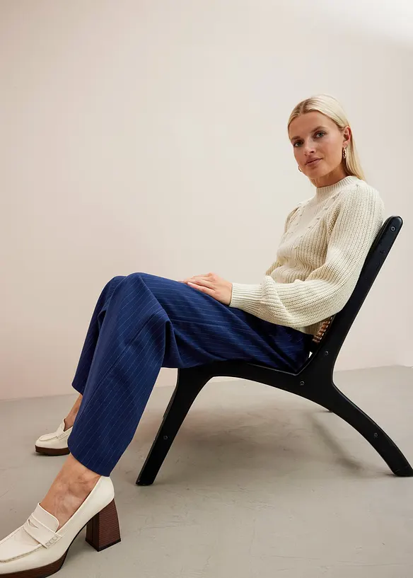 Pantalon palazzo aspect laine, bonprix