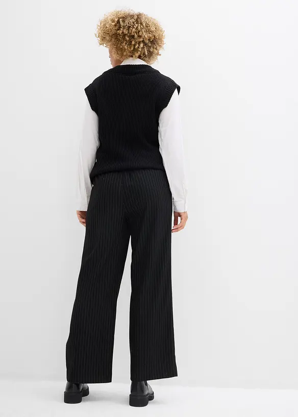 Pantalon palazzo aspect laine, bonprix