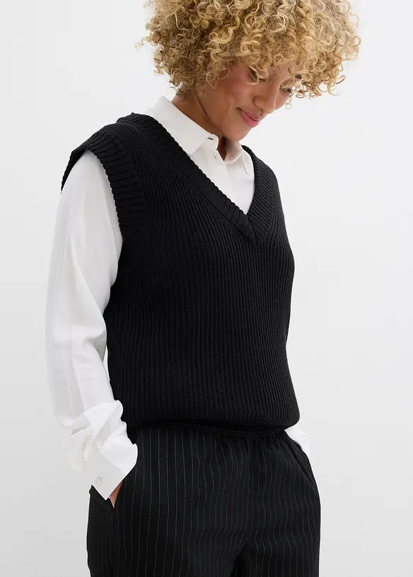 Pantalon palazzo aspect laine, bonprix