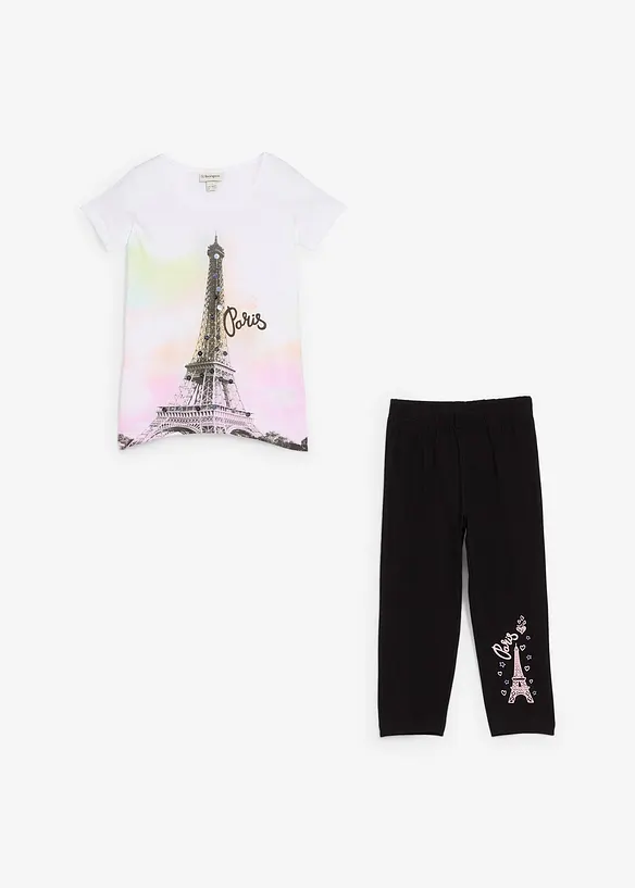 T-shirt + legging 3/4 (ens. 2 pces) 100% coton, bonprix