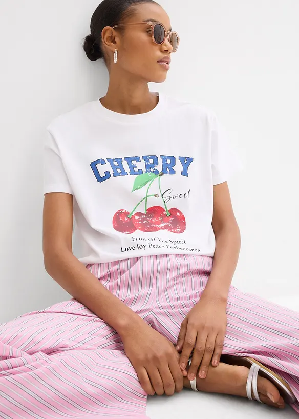 T-shirt 100% coton, imprimé, bonprix