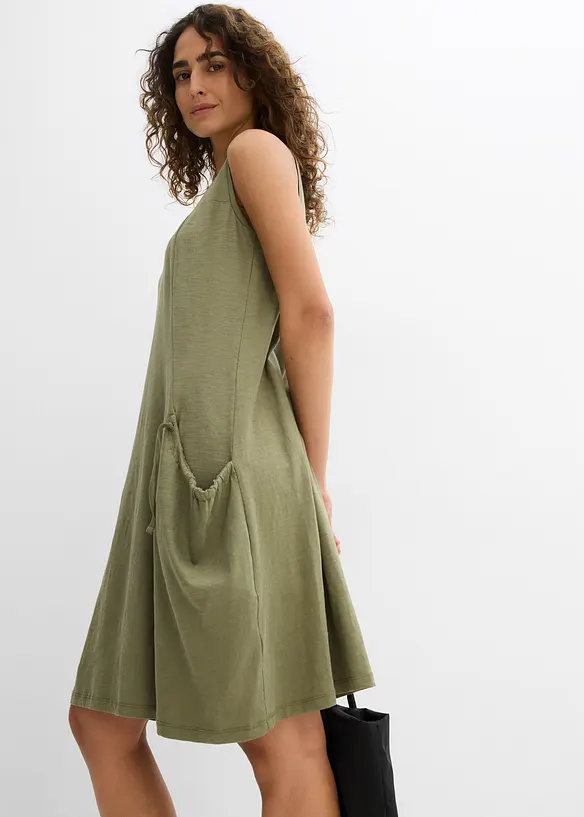 Robe en jersey coton avec poches, bonprix