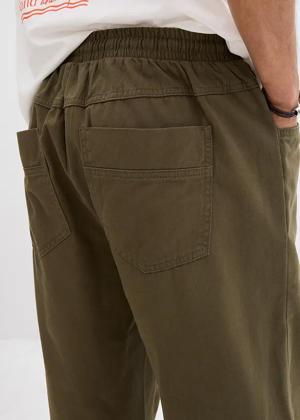 Pantalon taille extensible classique en coton léger, droit, bonprix