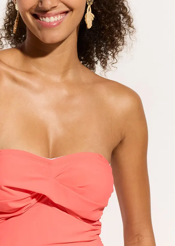 Maillot 1 pièce sculptant effet croisé, maintien modéré, bonprix