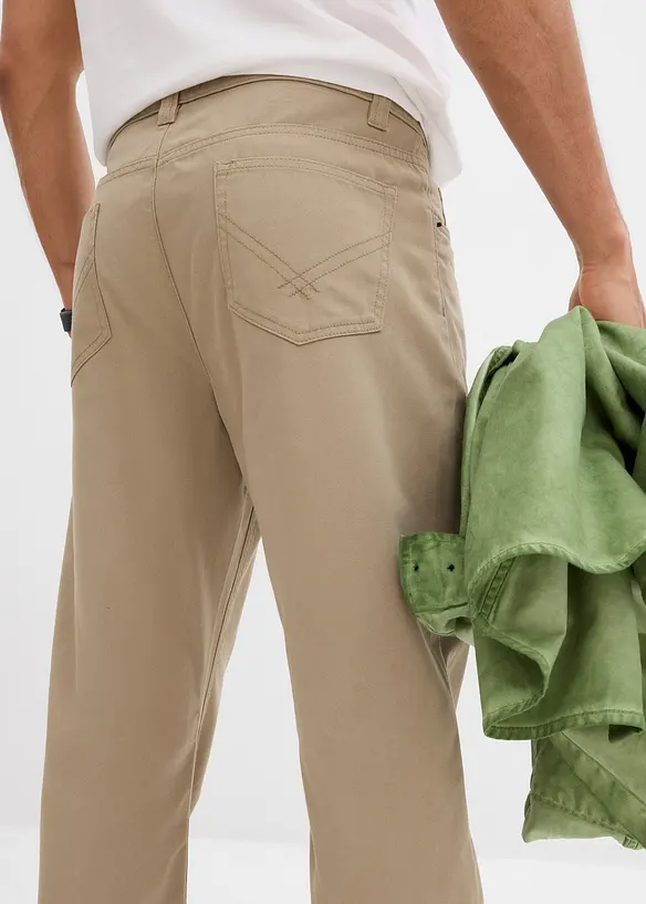 Pantalon regular en twill, droit, 100% coton, bonprix