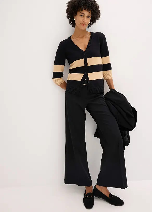 Gilet rayé en maille de coton, bonprix