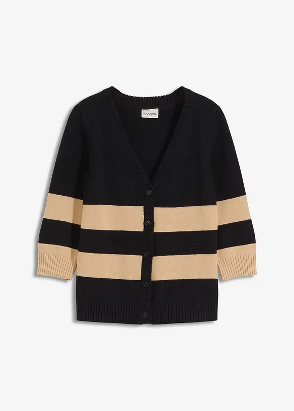 Gilet rayé en maille de coton, bonprix