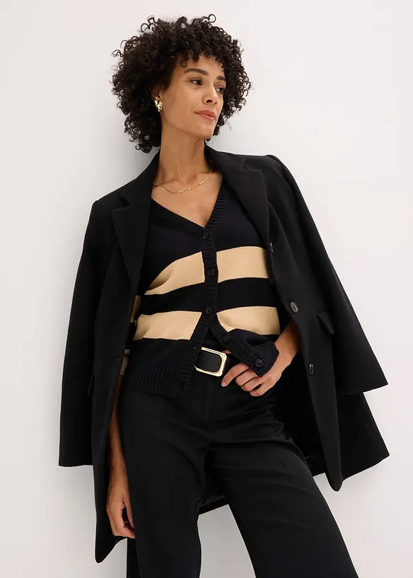 Gilet rayé en maille de coton, bonprix