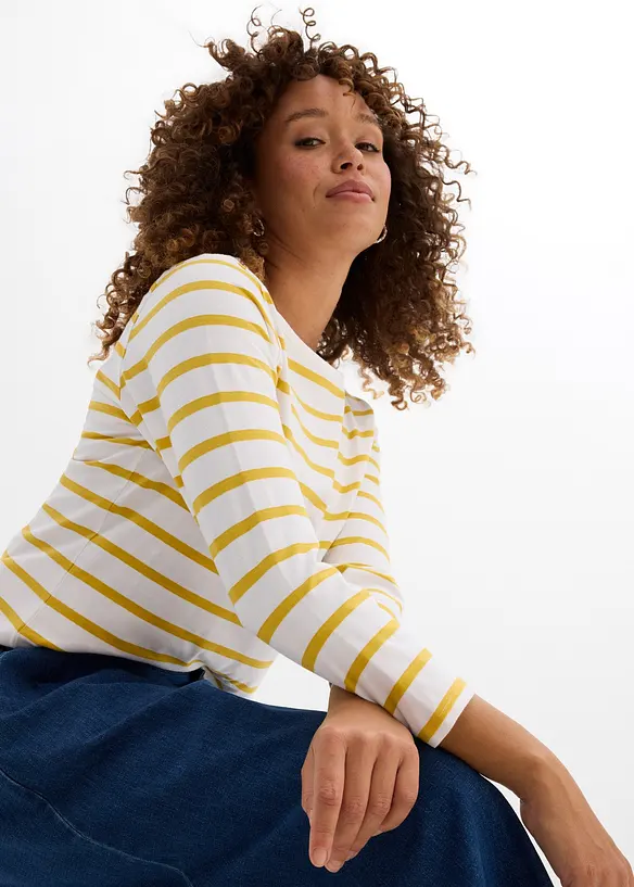 T-shirt manches longues coton, bonprix