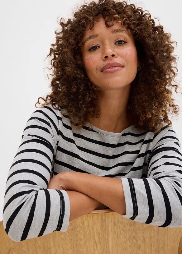 T-shirt manches longues coton, bonprix