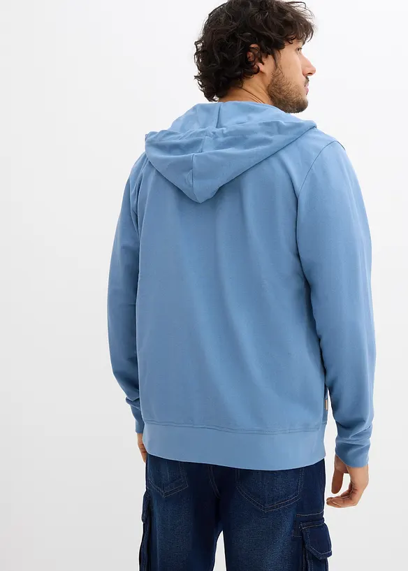 Sweat zippé à capuche et détails enduits, bonprix