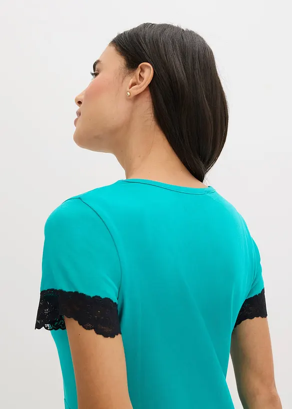 Chemise de nuit courte avec dentelle, bonprix