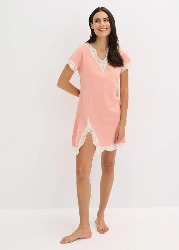 Chemise de nuit courte avec dentelle, bonprix