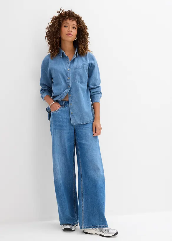 Chemise en jean oversize 100% coton, bonprix