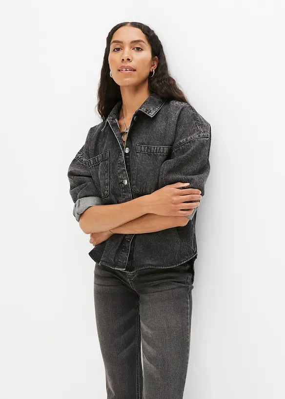 Surchemise oversize en jean 100% coton, bonprix