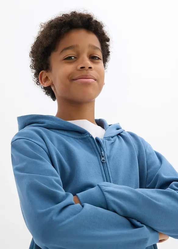 Sweat zippé doux à capuche, bonprix