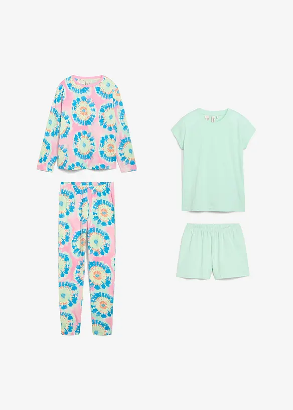 Ens. 4 pces pyjama et pyjashort doux, bonprix