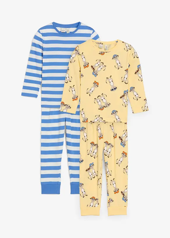 Lot de 2 pyjamas 100% coton (ens. 4 pces), bonprix