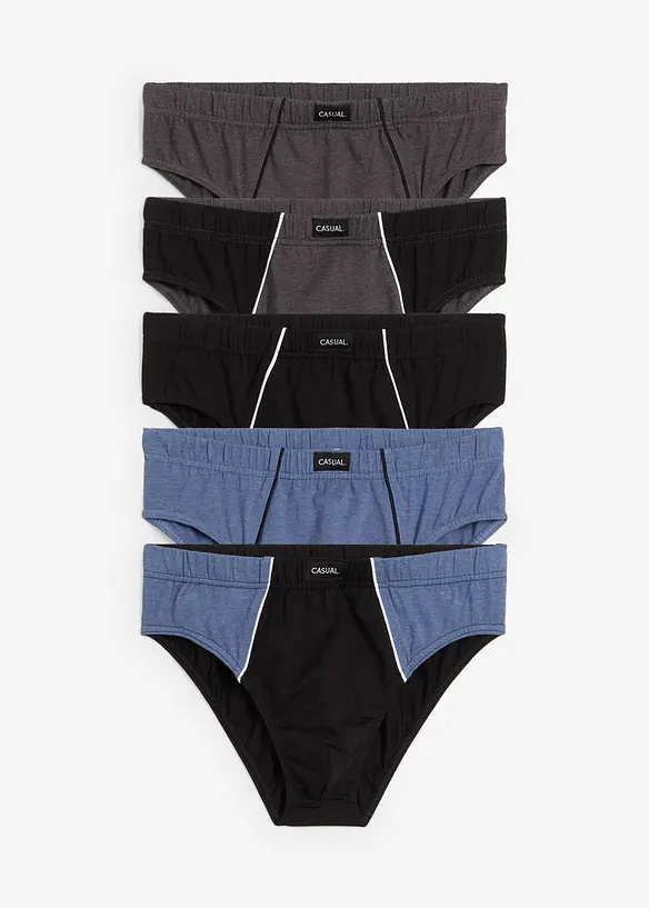 Lot de 5 slips coton, bonprix