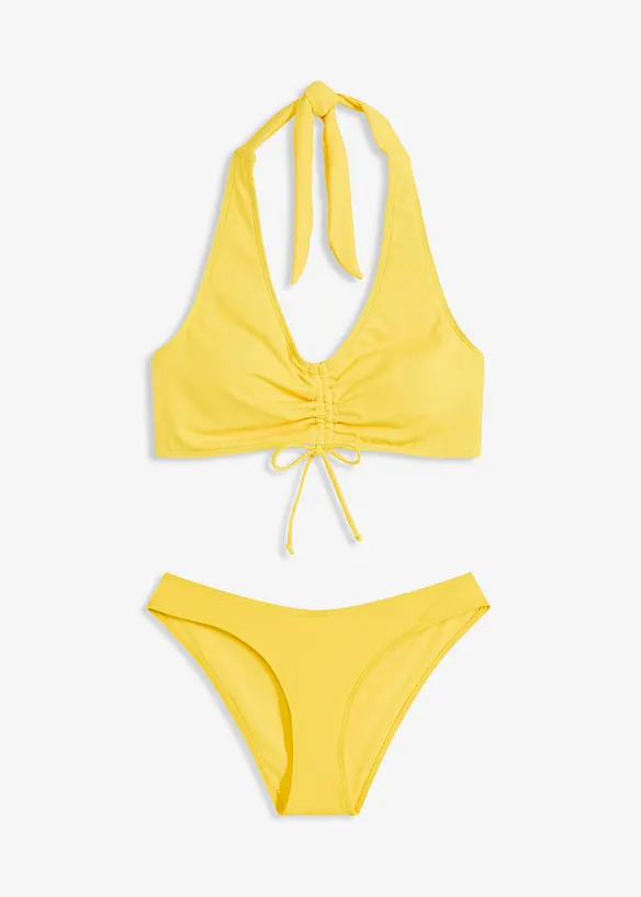 Bikini dos nu (ens. 2 pces) avec fronces, bonprix