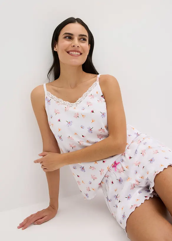 Pyjashort en matière côtelée, bonprix