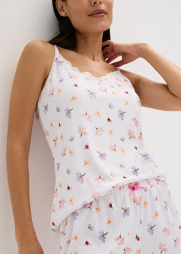 Pyjashort en matière côtelée, bonprix