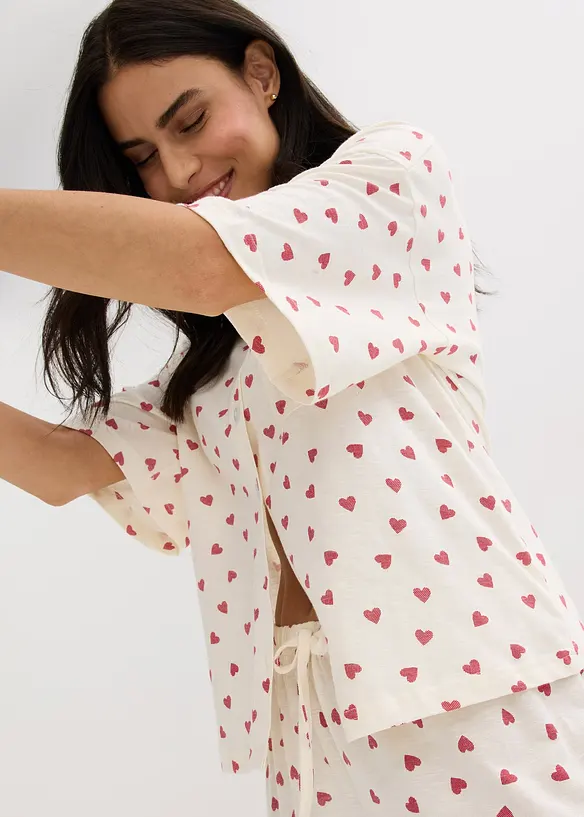 Pyjashort oversize en coton flammé, bonprix