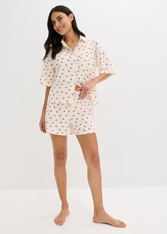 Pyjashort oversize en coton flammé, bonprix