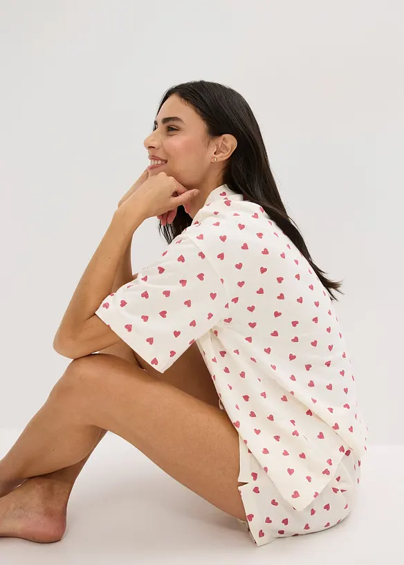 Pyjashort oversize en coton flammé, bonprix