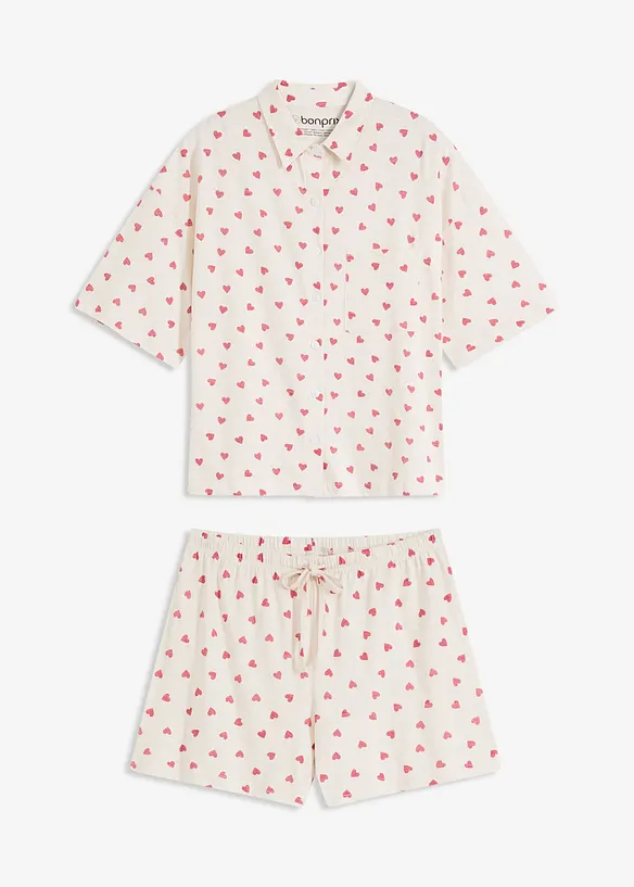 Pyjashort oversize en coton flammé, bonprix