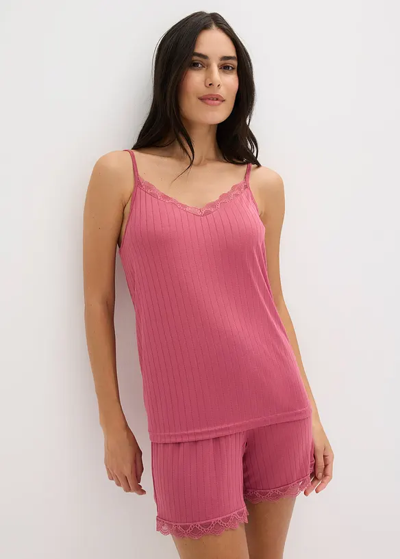 Pyjashort en jersey pointelle doux, bonprix