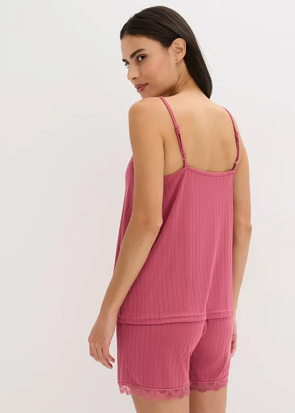 Pyjashort en jersey pointelle doux, bonprix