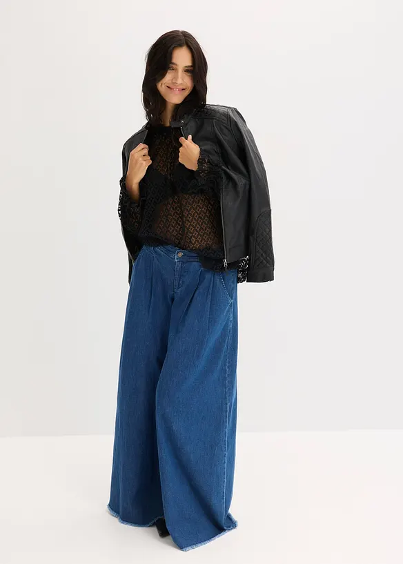 T-shirt en dentelle, coton majoritaire, bonprix