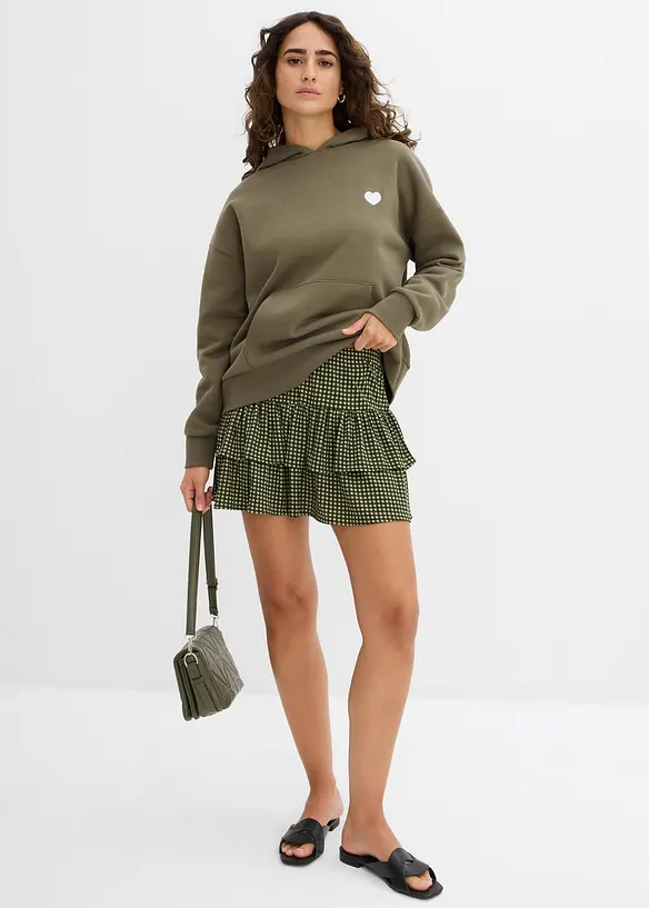 Jupe étagée en crêpe texturé, bonprix