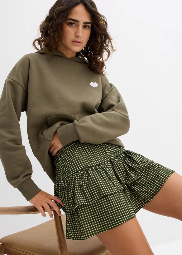 Jupe étagée en crêpe texturé, bonprix