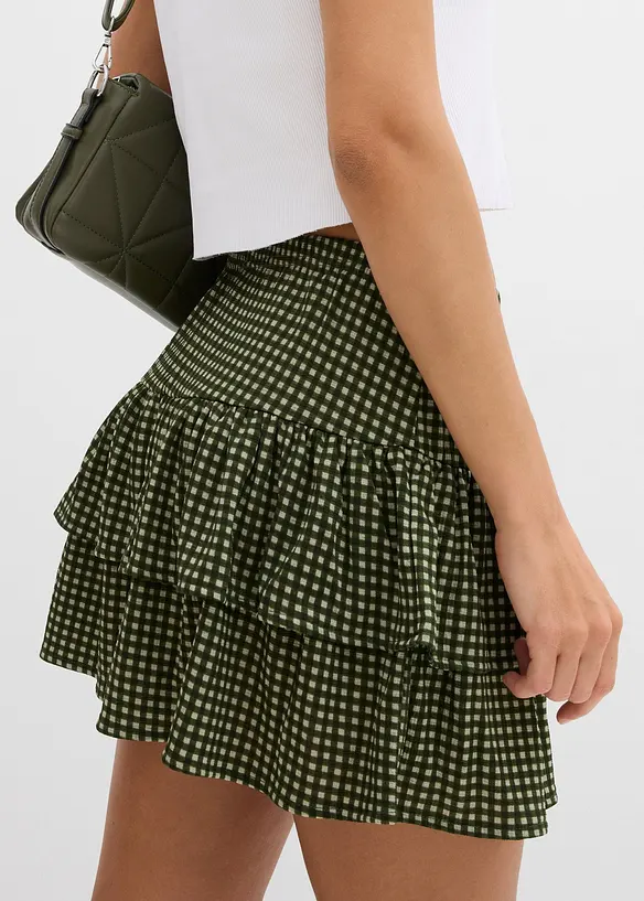 Jupe étagée en crêpe texturé, bonprix