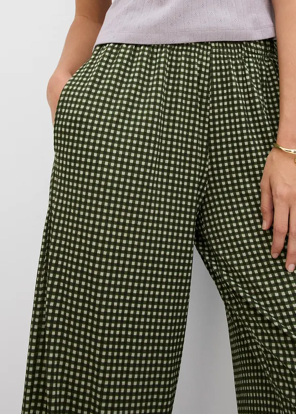 Pantalon en jersey crêpe texturé, bonprix