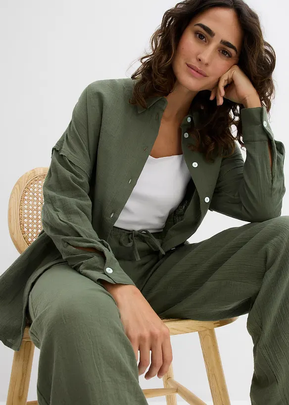 Chemise oversize en gaze de coton aérienne, bonprix